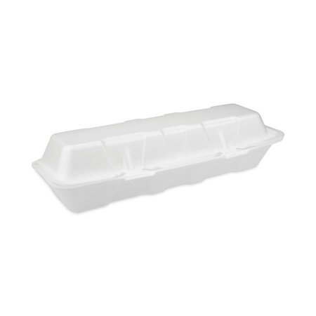 PACTIV Foam Hinged Lid Container, 2 Tab Lock Hoagie, 13x4x4, 1-Cmp, Wt, PK250 0TH1X267000Y